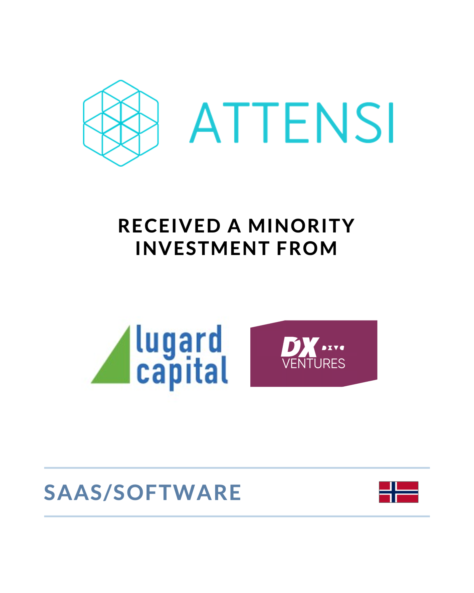Attensi - Minority Investment from Lugard Capital and DX Ventures
